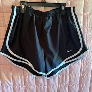 Nike Women's Black and White Athletic Shorts